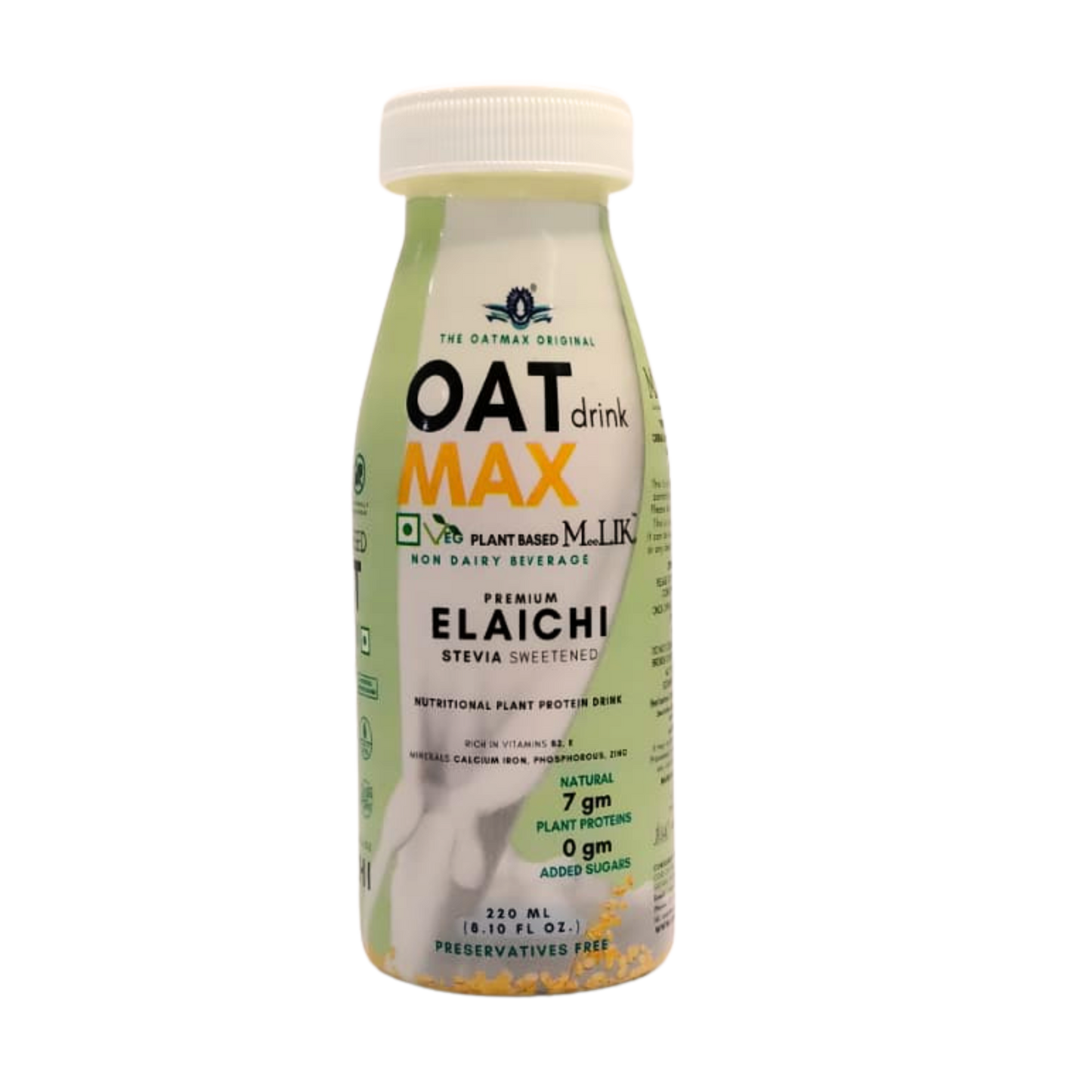 OATMAX Elaichi Oat Milk - Pack of 6 (220 ml each) - Lactose-free, Stevia Sweetened, Preservatives-free, Plant based Vegan Milk Alternative