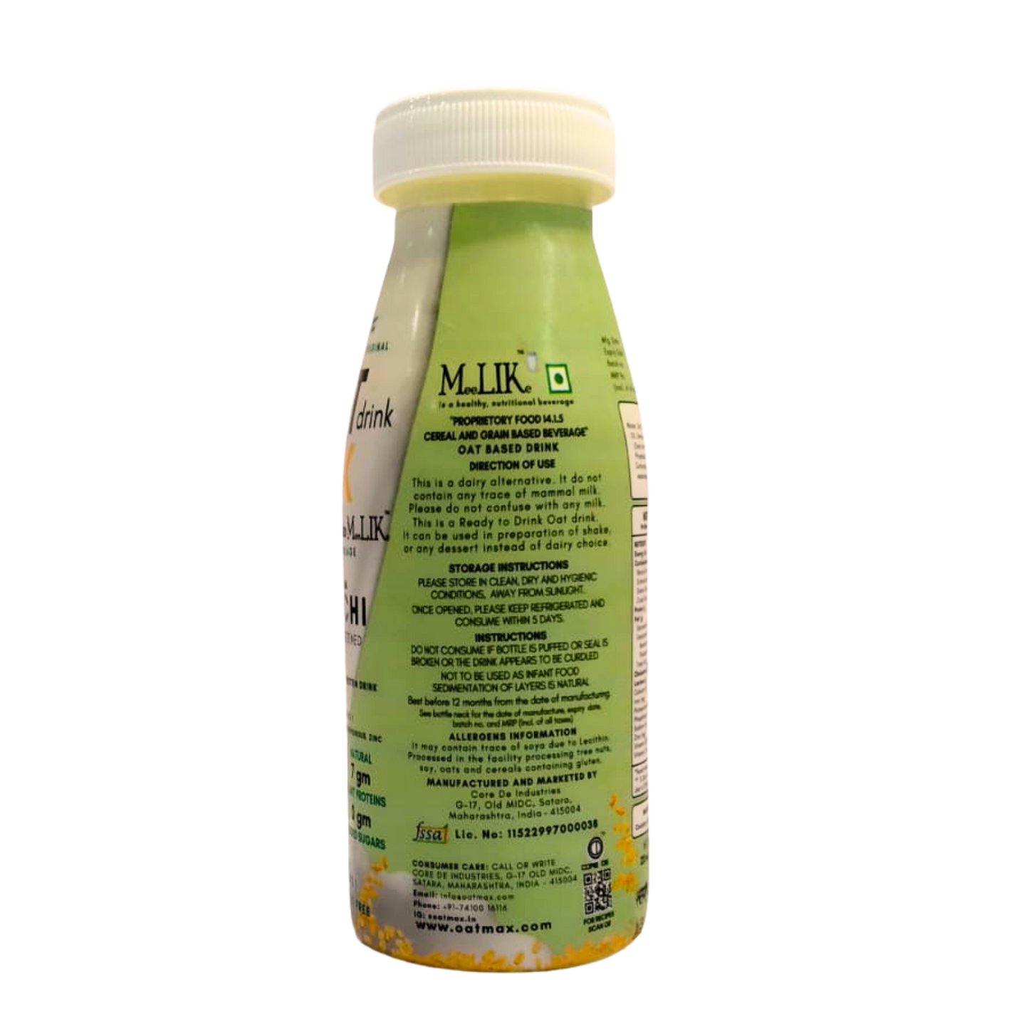 OATMAX Elaichi Oat Milk - Pack of 6 (220 ml each) - Lactose-free, Stevia Sweetened, Preservatives-free, Plant based Vegan Milk Alternative