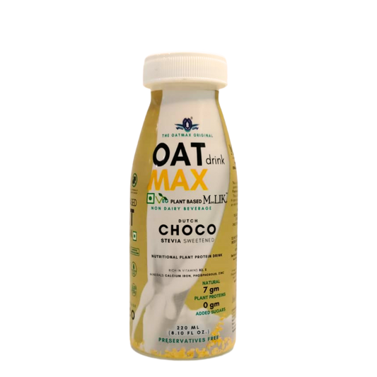 OATMAX Oat Milk Choco - Pack of 6 (220 ml each) - Lactose-free, Stevia Sweetened, Preservatives-free, Plant based Vegan Milk Alternative