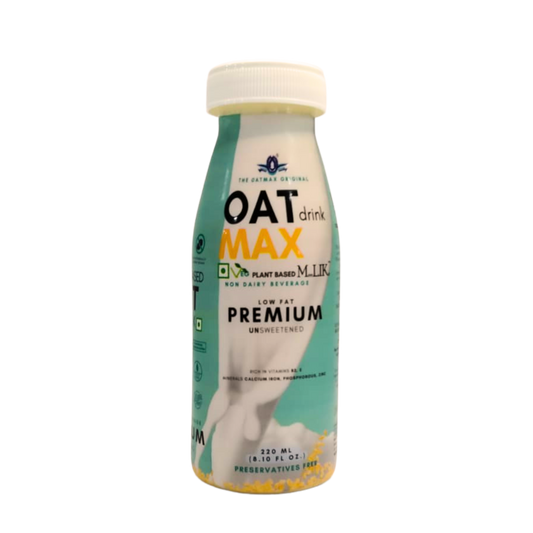 OATMAX Oat Milk Premium - Pack of 6 (220 ml each)- Lactose-free, Stevia Sweetened, Preservatives-free, Plant based Vegan Milk Alternative