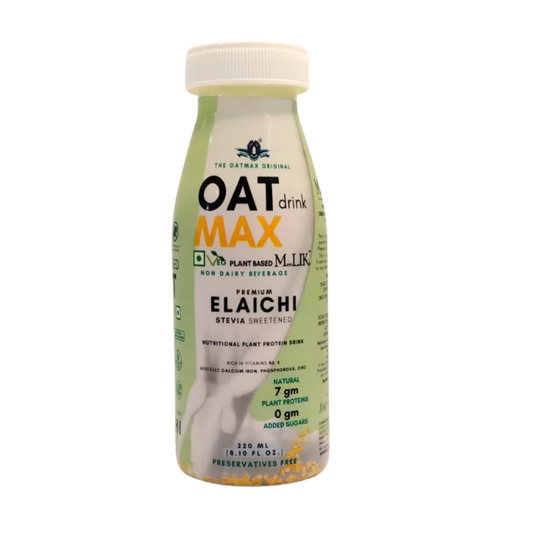 OATMAX Elaichi Oat Milk - Pack of 6 (220 ml each) - Lactose-free, Stevia Sweetened, Preservatives-free, Plant based Vegan Milk Alternative