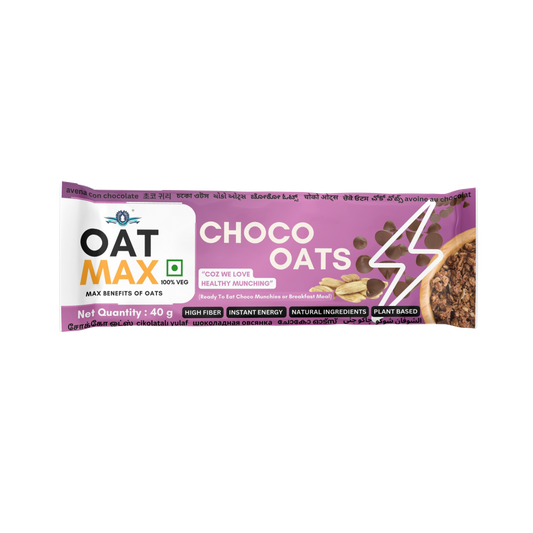 OATMAX Choco Oats, Plant based, Cocoa Coated Oats, Instant Energy Oats, High fibre, Breakfast Meal
