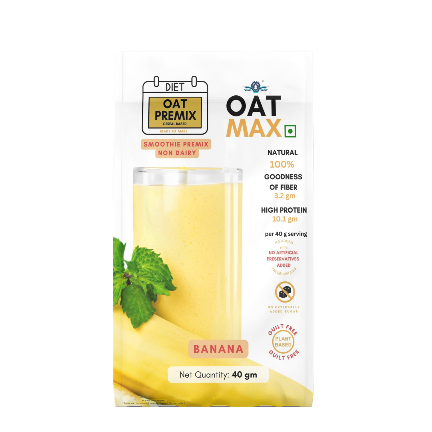 OATMAX BANANA SMOOTHIE PREMIX – BANANA DRINK POWDER | NATURAL POWDERS AND OATS | INSTANT MILK OR WATER MIX | NO ADDED PRESERVATIVES OR FLAVOURS