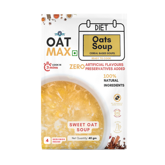 OATMAX OAT SOUP SWEET OAT 40 GM, PLANT BASED, 100% NATURAL INGREDIENTS, PRESERVATIVES FREE, HELPS WEIGHT LOSS/DIET