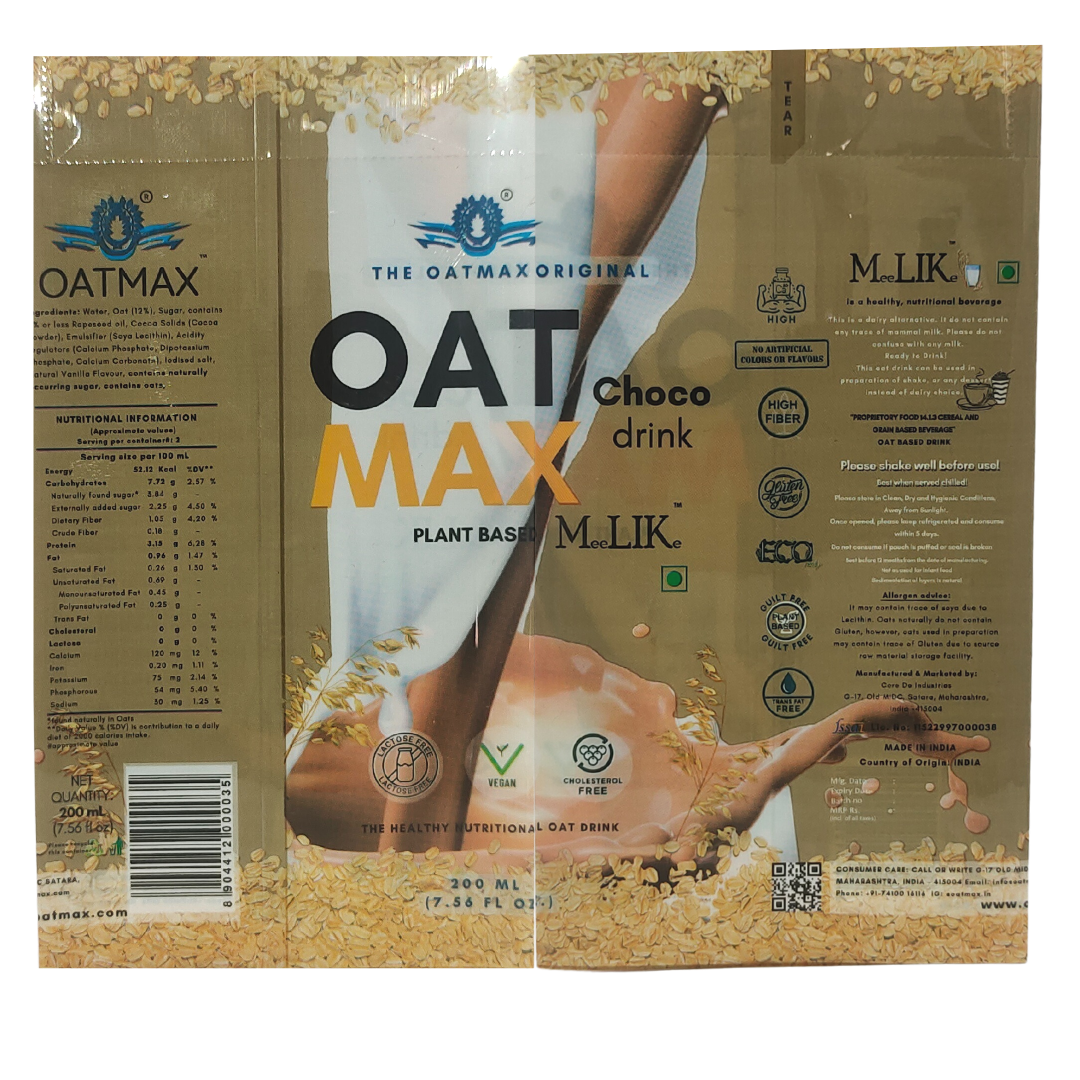 OATMAX Oat Drink Choco Glass Bottle 200 ml