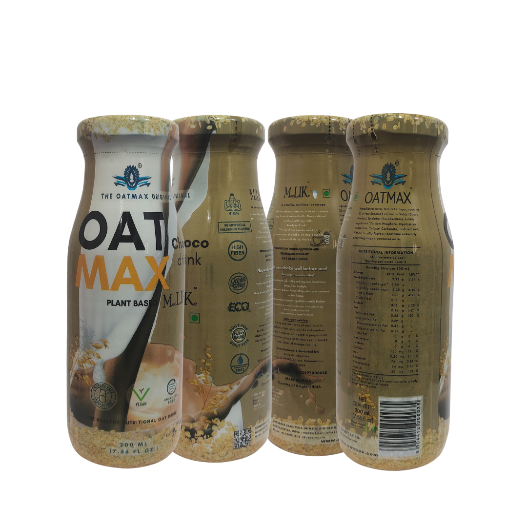 OATMAX Oat Drink Choco Glass Bottle 200 ml